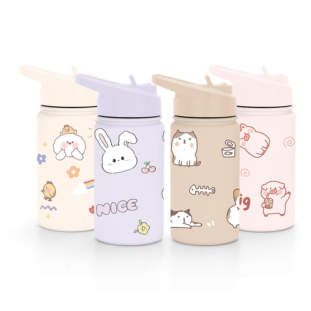 15oz 450ml Custom Kids Sublimation Blanks Tumblers Water Bottle Cartoon for Kids Stainless Steel