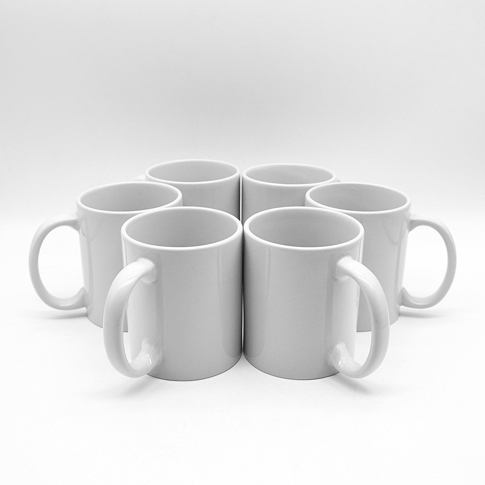 large stock custom logo reusable coffee porcelain mugs sublimation white blank ceramic 11oz in bulk wholesale