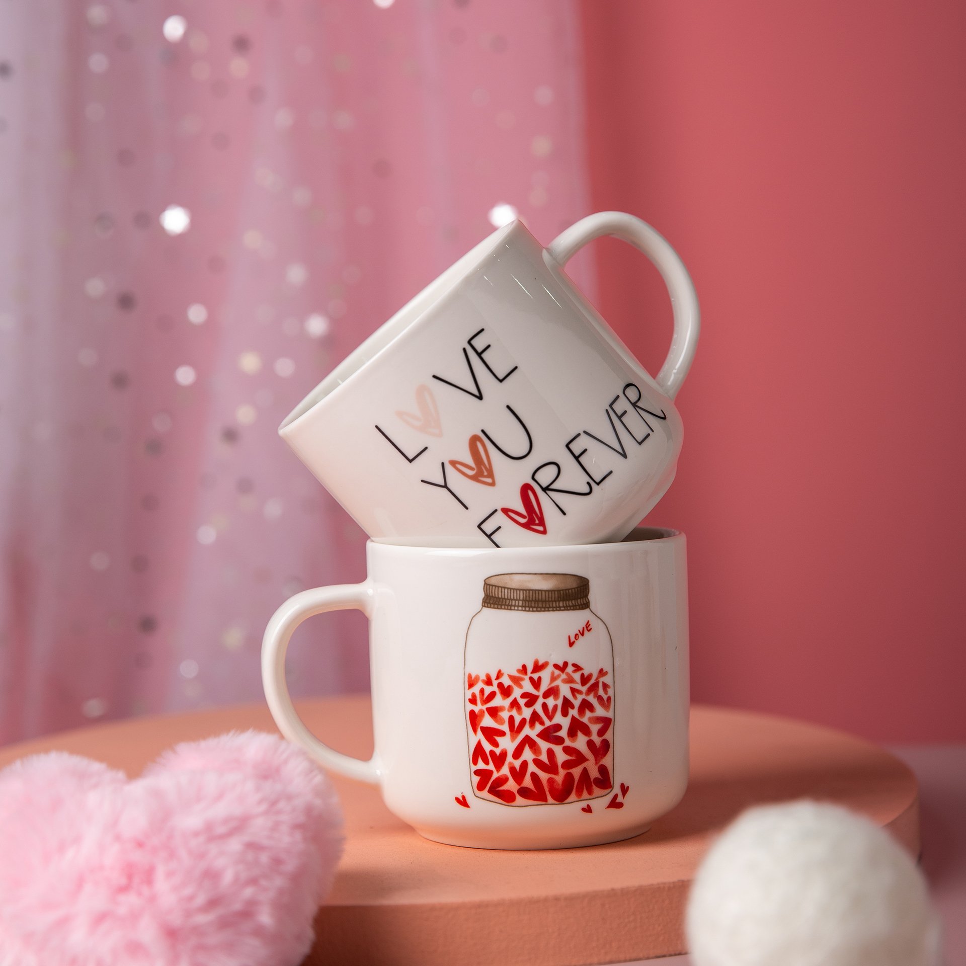 Hot Sale Mothers day wholesale gift ceramic coffee cup promo pink color gift mug for Mom