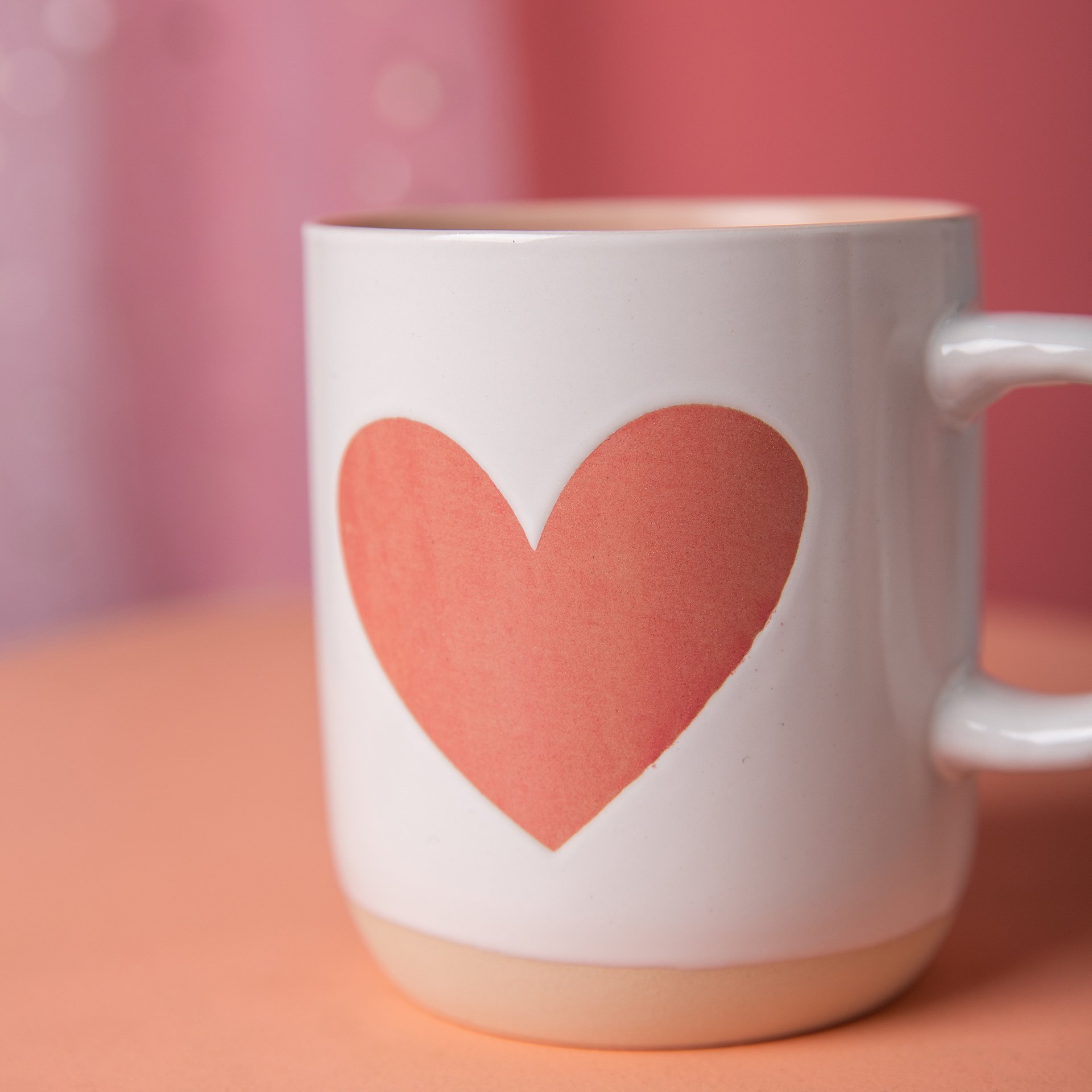 Hot Sale Mothers day wholesale gift ceramic coffee cup promo pink color gift mug for Mom