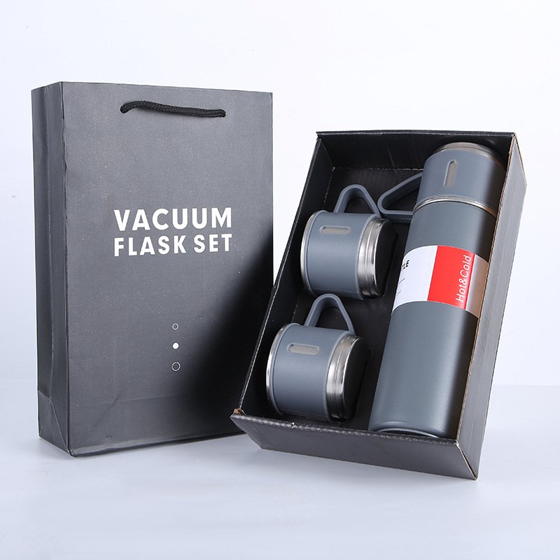 Gifts 500ml Vacuum Flask Gift Set 3 Lid-thermos 3 Pieces Set Thermal Flask Vacuum Water Bottles