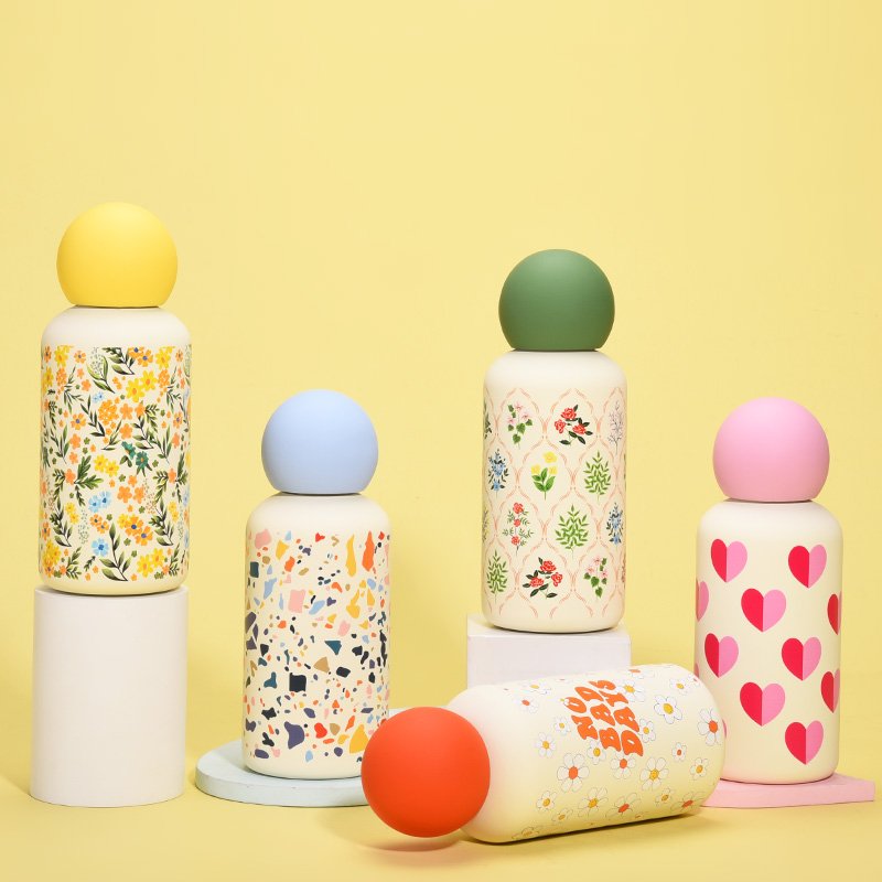 2024 new 316 stainless steel insulated Bottle 350 ml creative pattern printed cute children's outdoor sports water Bottle