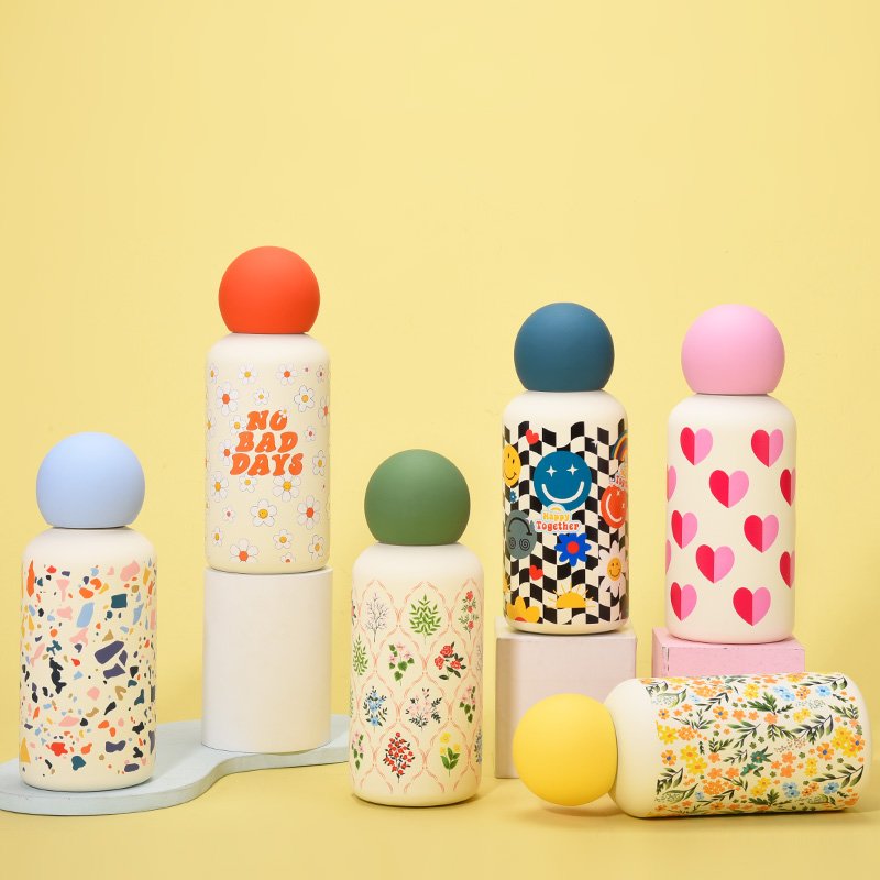 2024 new 316 stainless steel insulated Bottle 350 ml creative pattern printed cute children's outdoor sports water Bottle