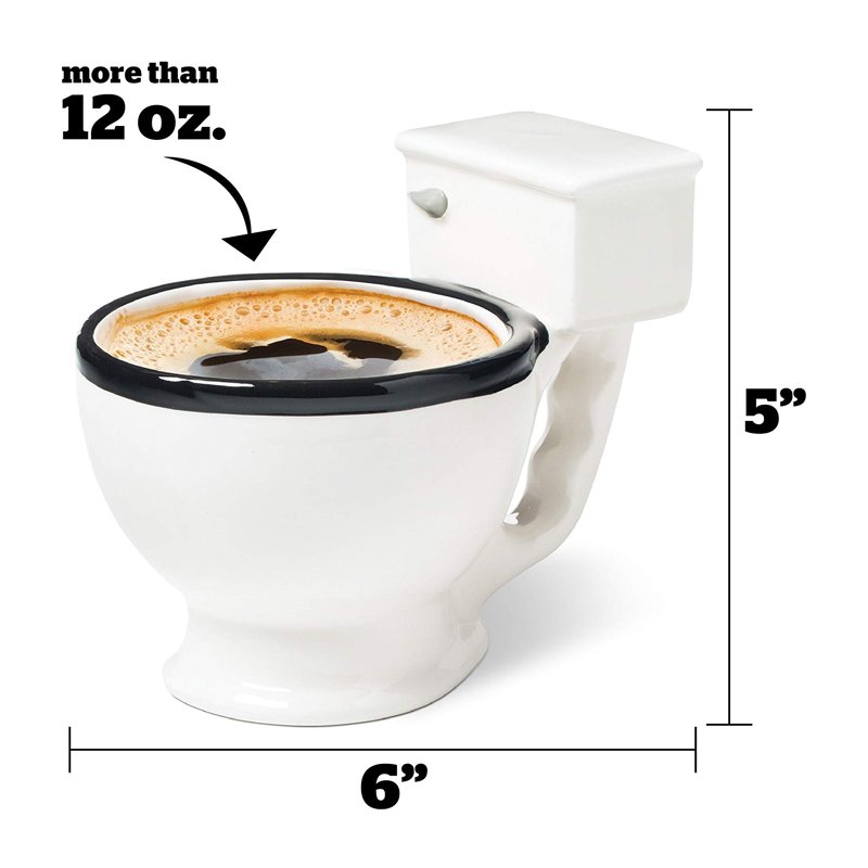New Novelty Toilet 3d Ceramic Coffee Mug With Handle 300mL Personality Coffee Tea Milk Ice Cream Cup Funny Gifts For Friends