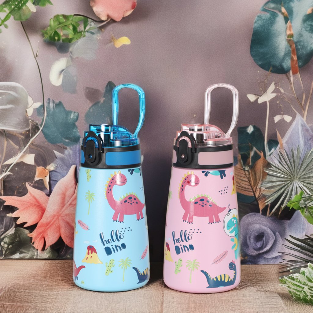 custom 350ml food grade material Portable insulated vacuum bottle Double wall Stainless steel kids water bottle with Straw lid