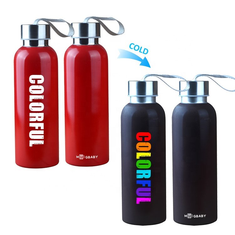 Wholesale color changing custom logo printing metal aluminum bike sublimation sports water bottle