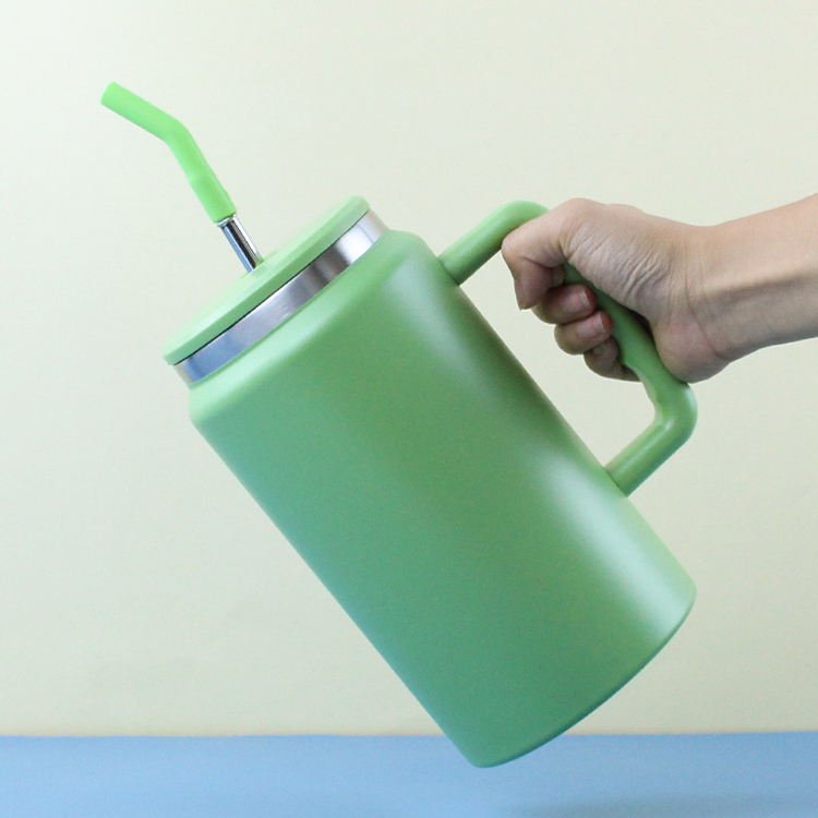 Hot Sale 50oz Large Capacity Handle Car Cup Outdoor Portable Coffee Cup Sublimation Beer Mug With Lid Flask Water Bottle