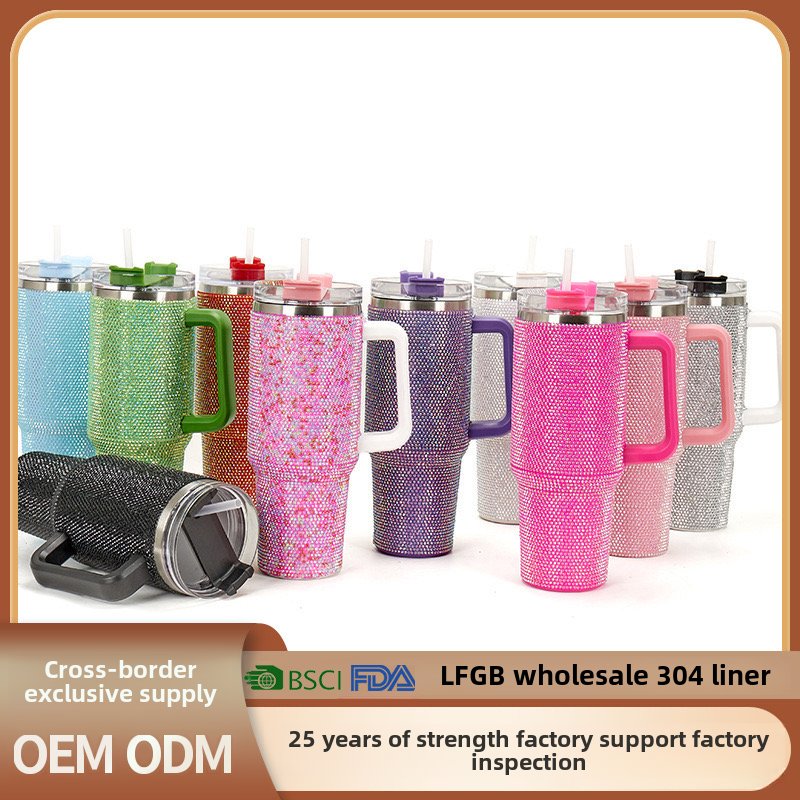 40oz Handle Thermos Cup Large Capacity Double-Wall Vacuum Simple Portable Car Cup American Style Design for Party Use