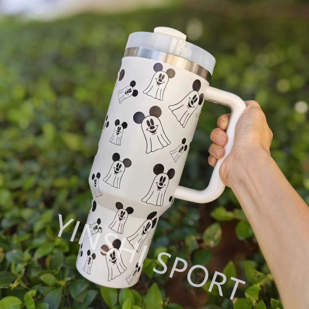 Hot sell Coffee mug water bottle halloween 40oz pumpkin ghost pattern coffee travel stainless steel mug tumbler