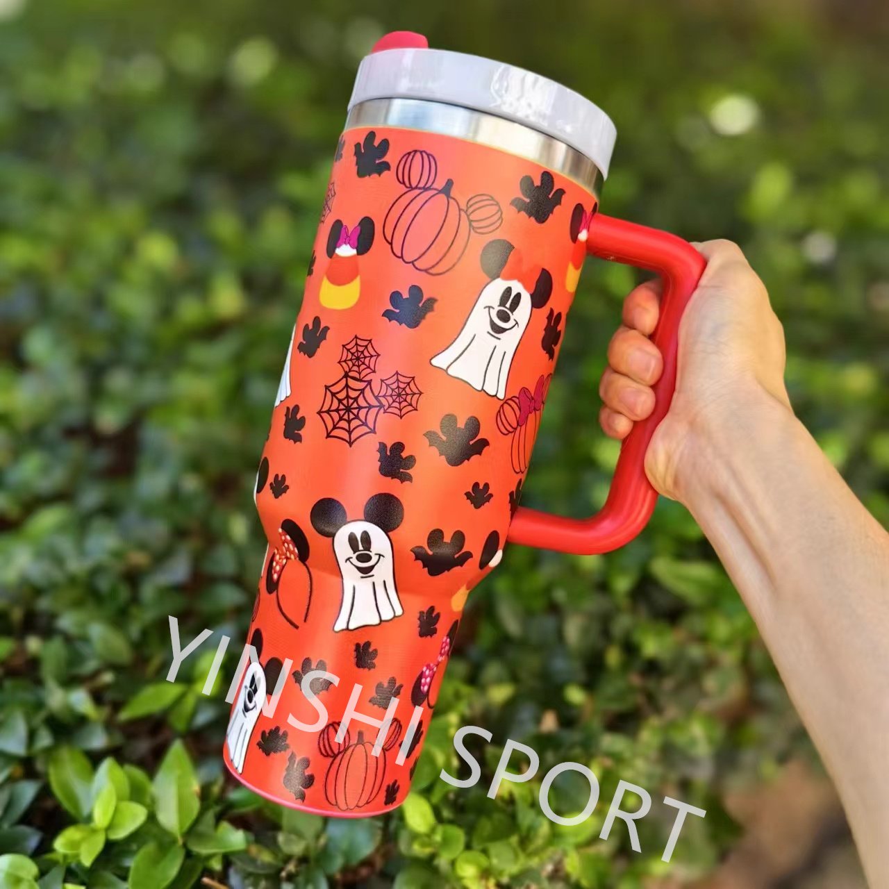 Hot sell Coffee mug water bottle halloween 40oz pumpkin ghost pattern coffee travel stainless steel mug tumbler