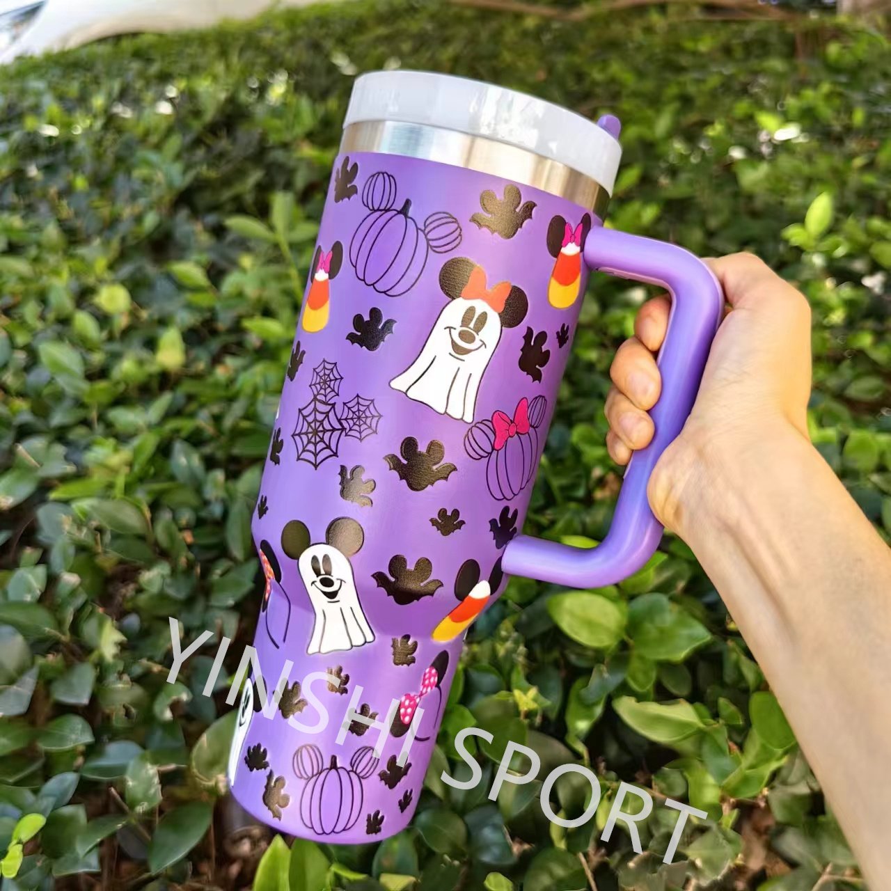 Hot sell Coffee mug water bottle halloween 40oz pumpkin ghost pattern coffee travel stainless steel mug tumbler