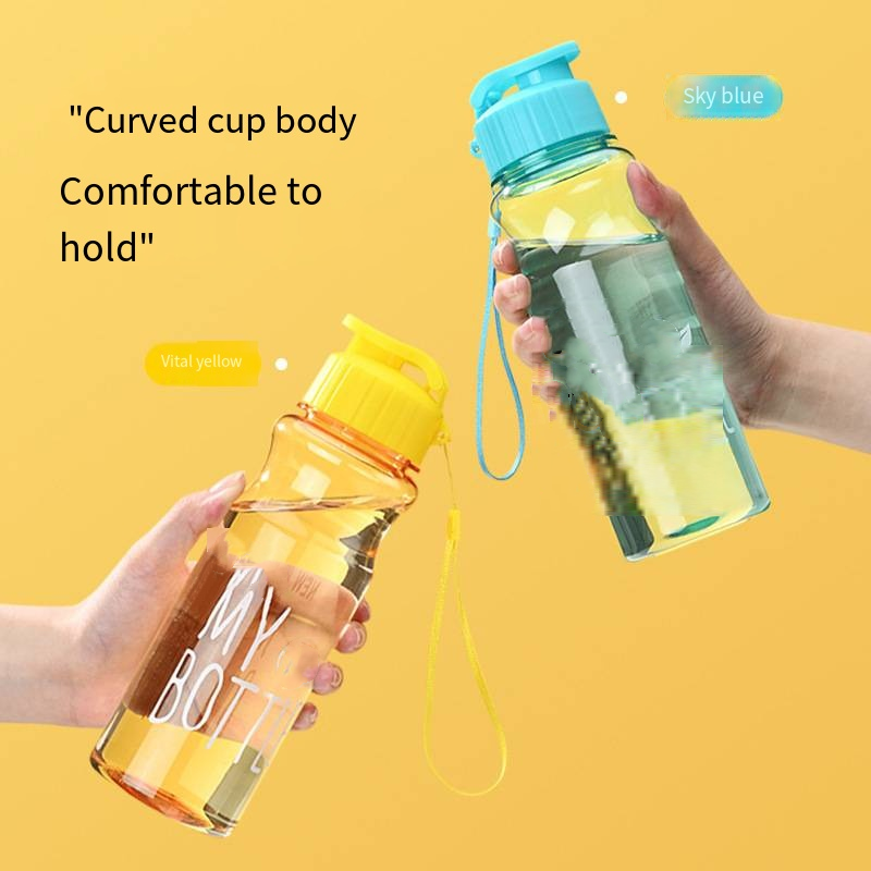 2024 New Arrival lovely Portable flip cold water plastic Candy bottles for outdoor sports water for students' daily use