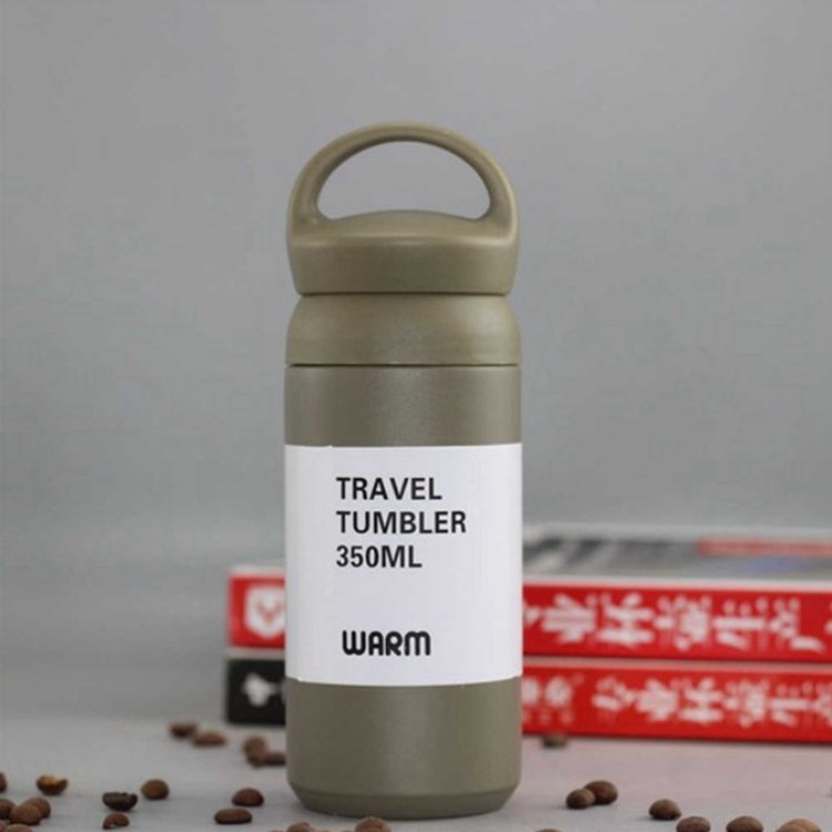 Portable Stainless Steel Vacuum Insulated Water Bottle 350ml 500ml Straight Tumbler Cups with Lid Handle