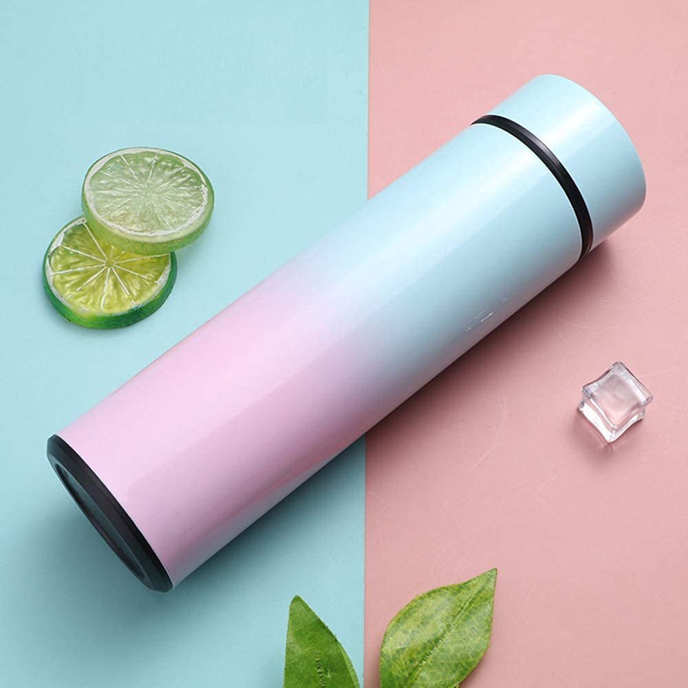 Gradient color Stainless steel Vacuum Flask insulated water bottle coffee mug with temperature sensor