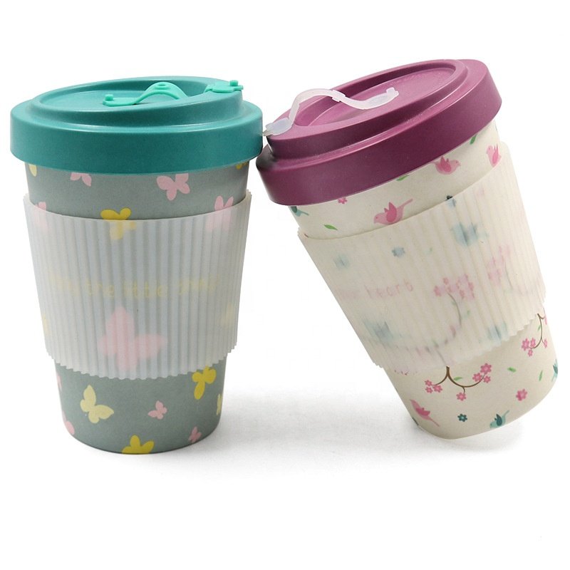 Custom Pattern Eco-friendly BPA Free RPET Coffee Cup Mug with lid