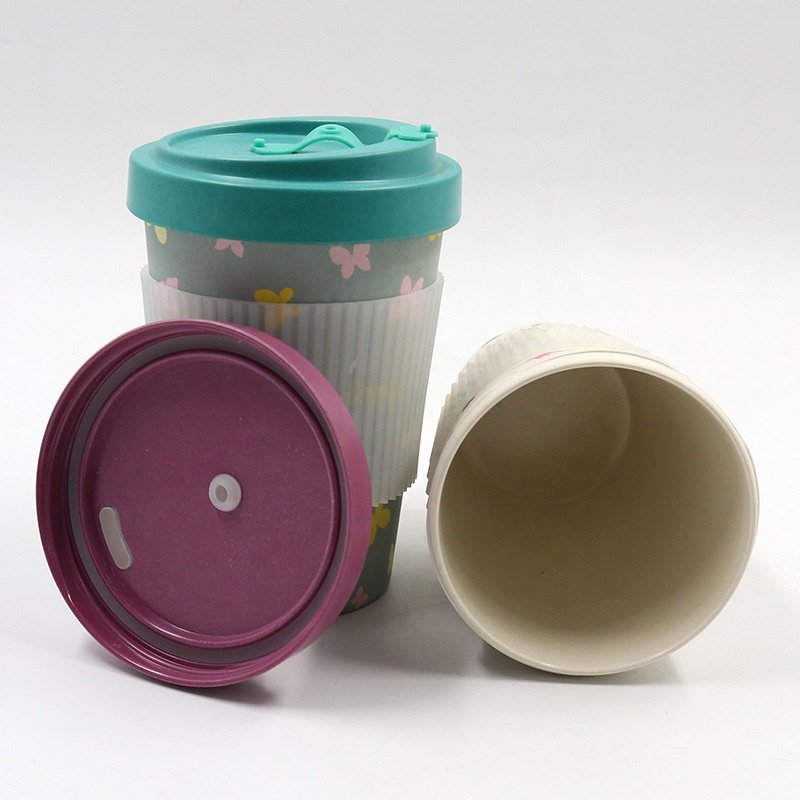 Custom Pattern Eco-friendly BPA Free RPET Coffee Cup Mug with lid