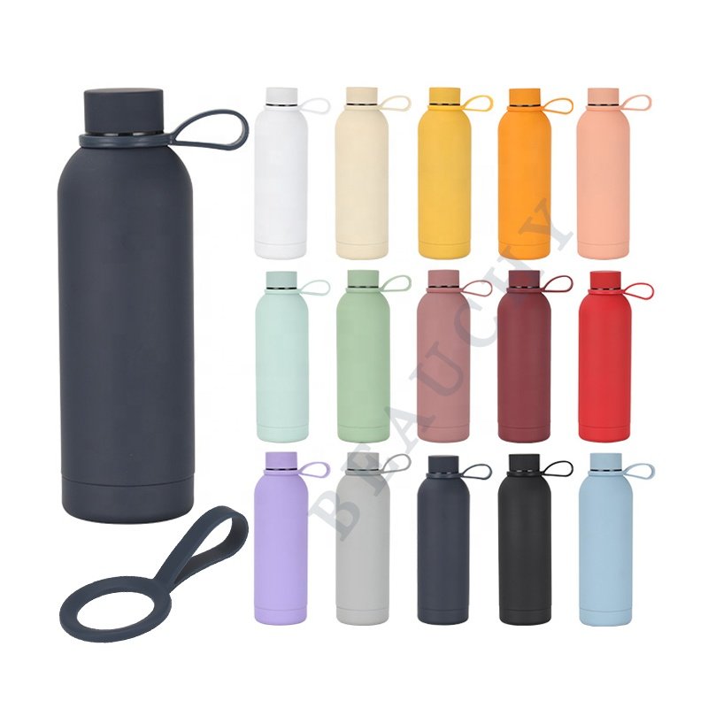 Rubber Printing Sport 500ml Classic Vacuum Flasks Stainless Steel Tumblers Mugs With Lid Insulated Flask Water Bottles