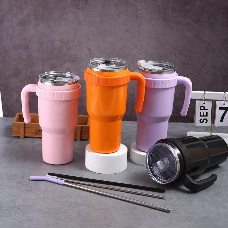 Customized Color Logo 40Oz Double Wall Stainless Steel Tumbler Coffee Mug With Lid Custom Logo Travel Tumbler With Bluetooth