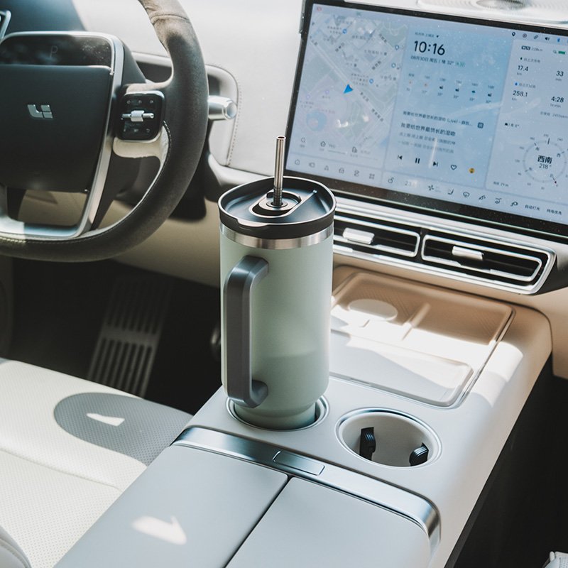 Hot Selling 40oz Car Cup Vacuum Insulated Beer Tumbler with Straw Lid Handle 304 Stainless Steel Travel Mug