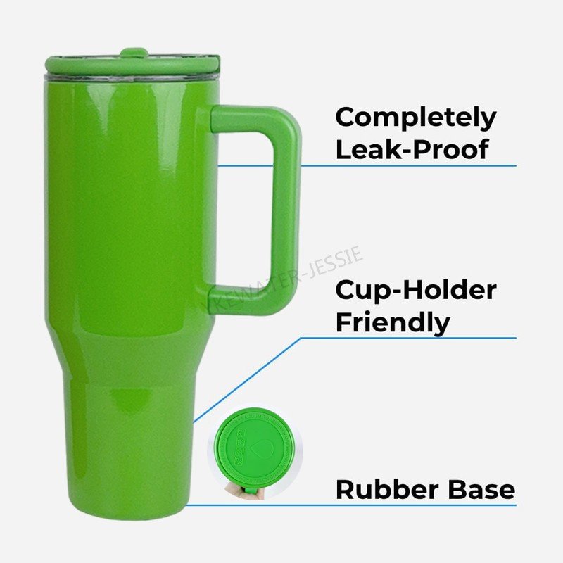 32 oz Traveler Tumbler Stainless Steel Durable Vacuum Insulated Coffee Mug With Circular Flip Straw and Handle