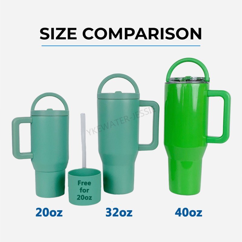 32 oz Traveler Tumbler Stainless Steel Durable Vacuum Insulated Coffee Mug With Circular Flip Straw and Handle