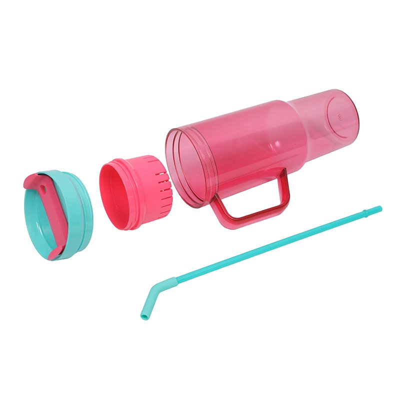 2024 Wholesale custom 40oz car cups BPA free Plastic Coffee Travel Mug Reusable Tea Infuser Tumbler with Handle