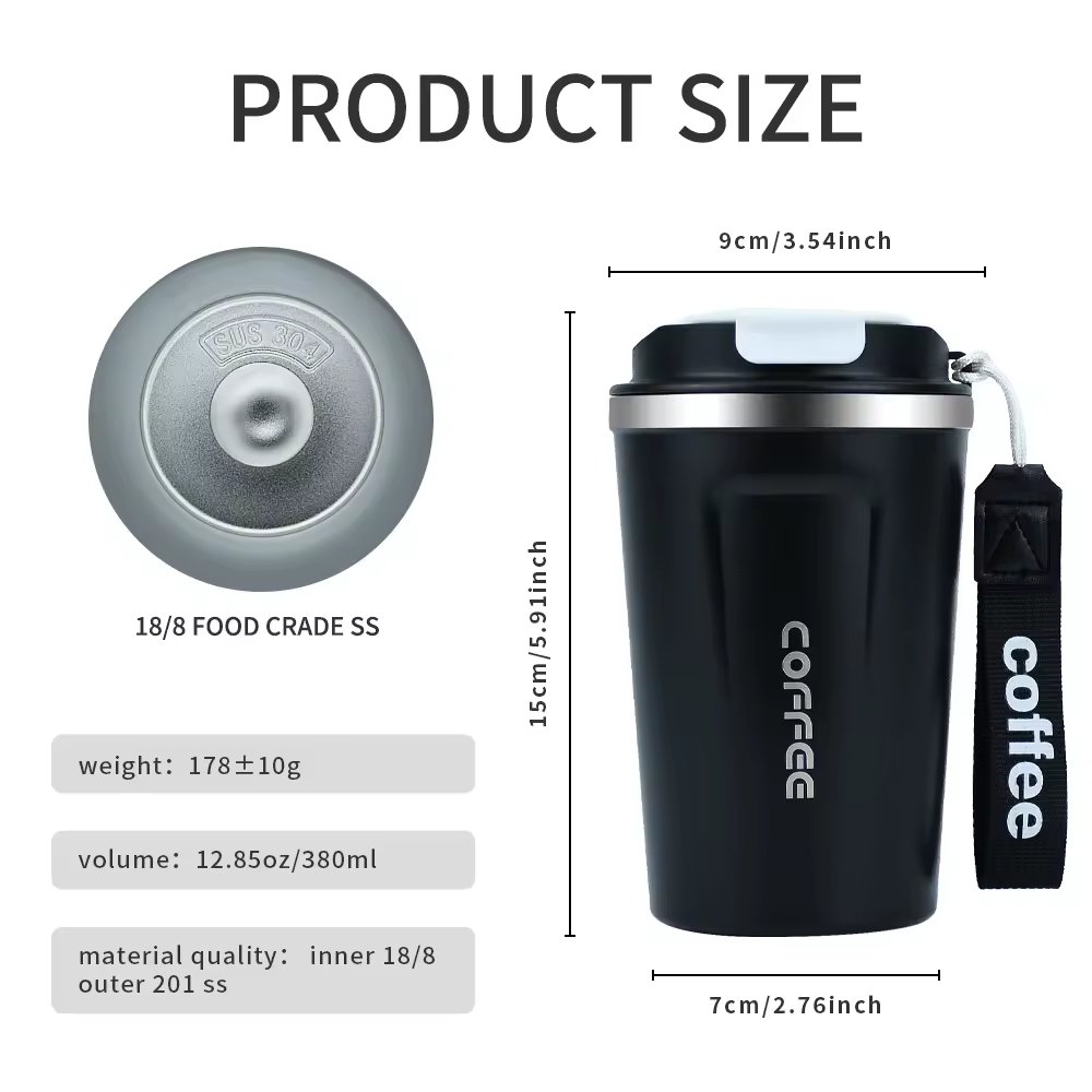 380ml coffee mug Portable Thermos Mug Insulated Water Bottle Travel Vacuum Flask Insulated Cups