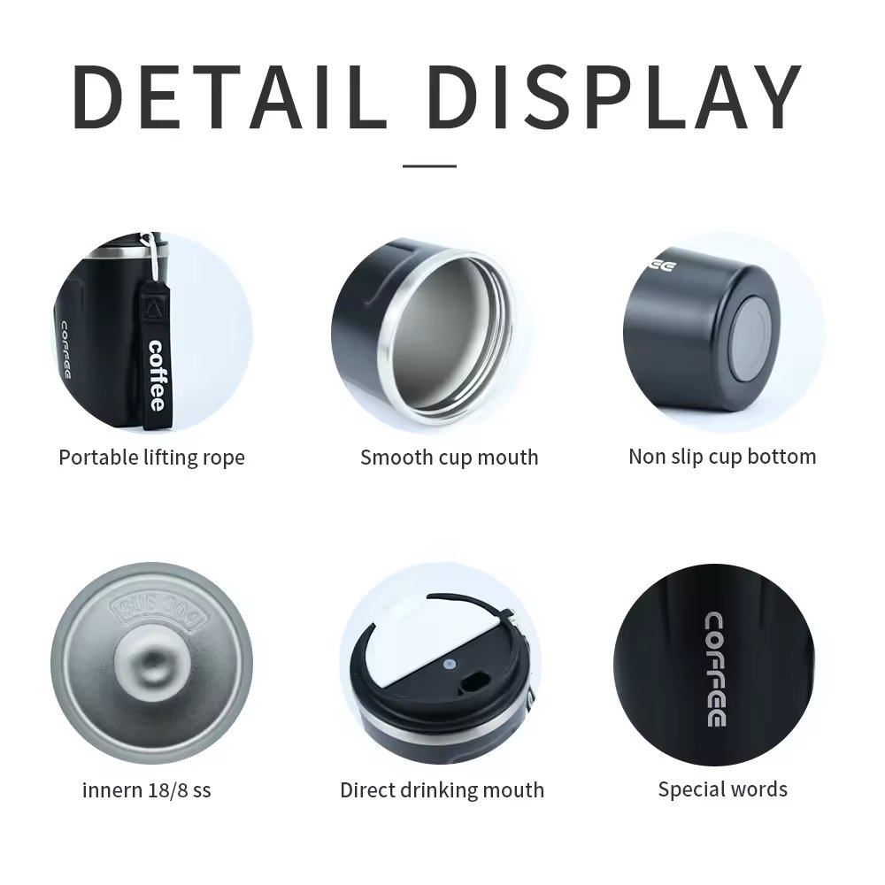 380ml coffee mug Portable Thermos Mug Insulated Water Bottle Travel Vacuum Flask Insulated Cups