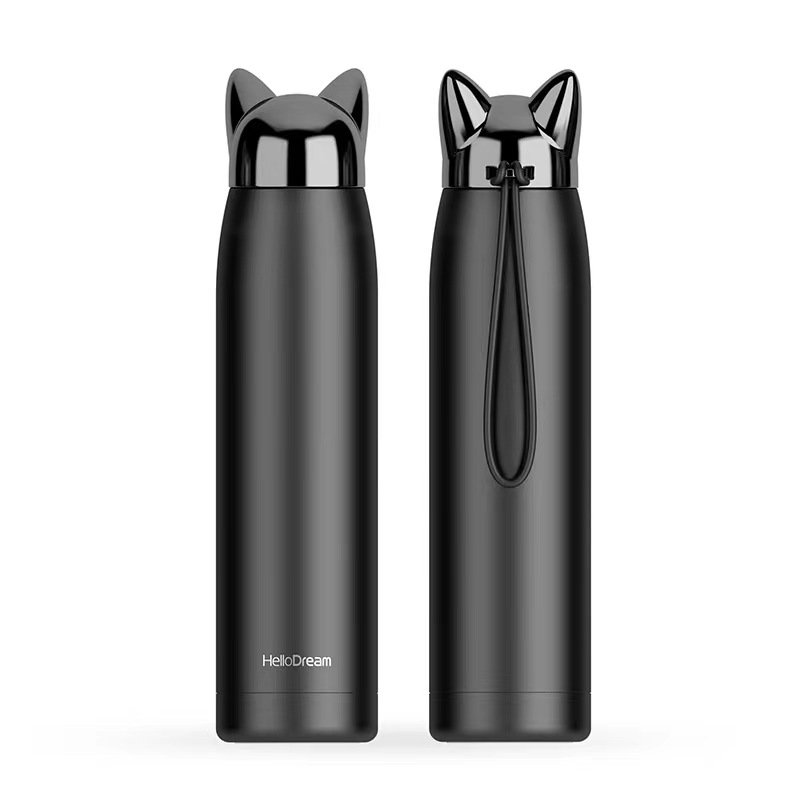 New products 320ml stainless steel metal double wall insulated vacuum flask mouse ear gym water bottle for kids
