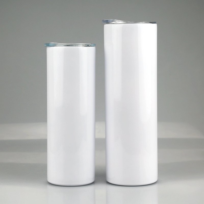 78USD/25PCS From USA 20oz flat edge skinny tumblers vacuum cups stainless steel mug 20oz sublimation blank straight tumbler cup