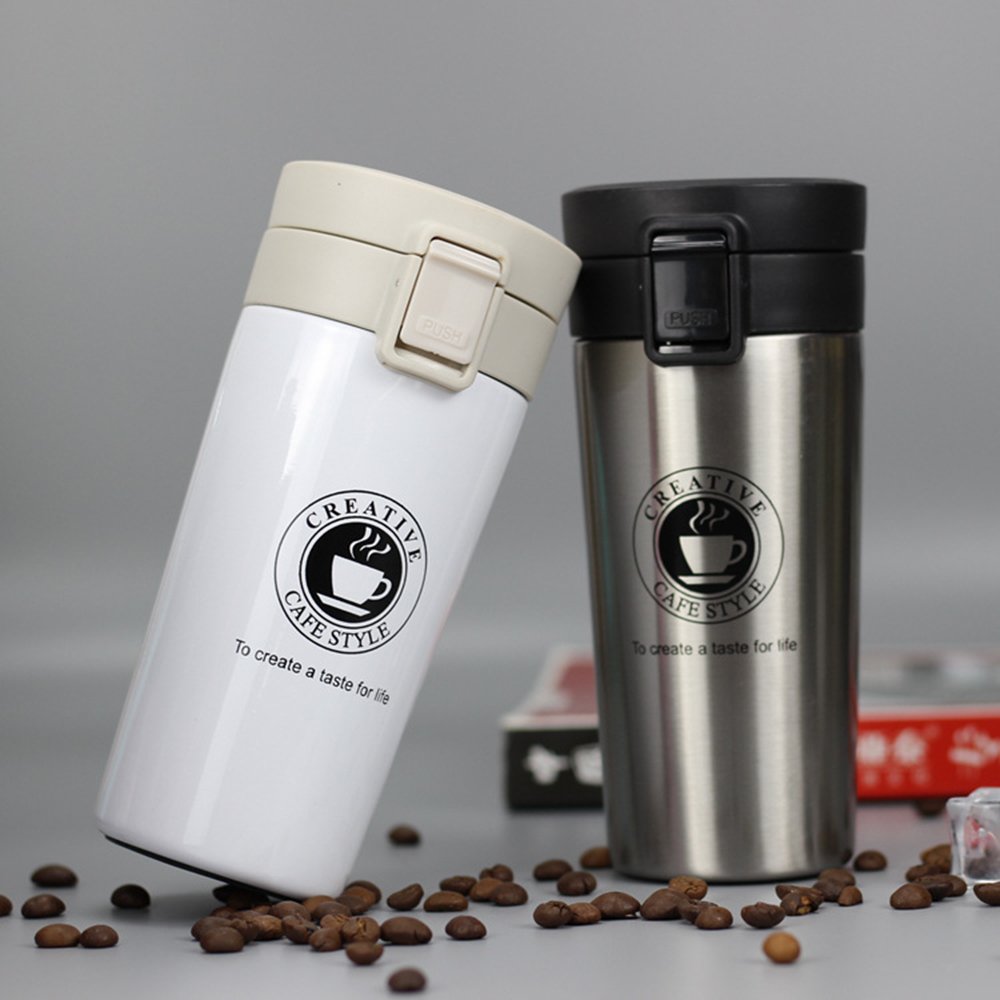 Wholesale Stainless Steel 304 Water Bottle Cafe Mug Double Wall Tumbler Bounce Cup Vacuum Travel Coffee Cup Coffee Thermos