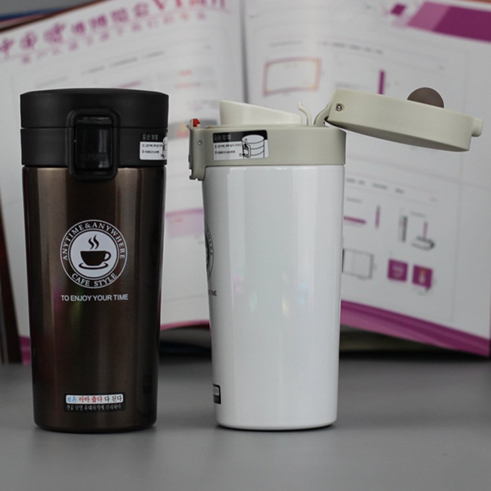 Wholesale Stainless Steel 304 Water Bottle Cafe Mug Double Wall Tumbler Bounce Cup Vacuum Travel Coffee Cup Coffee Thermos