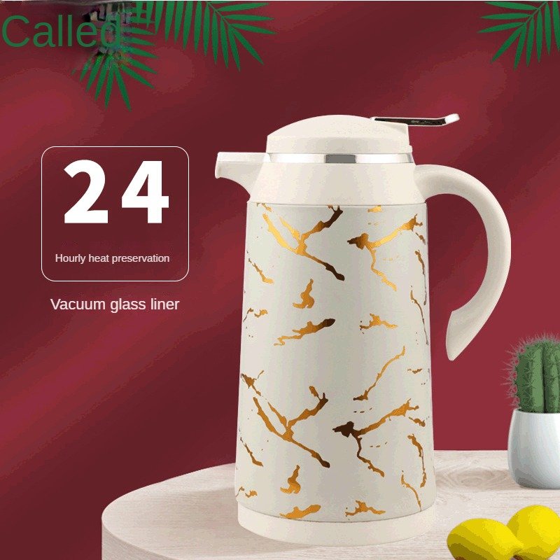 1.0L Fashion Thermal Flask Marble Design Glass Liner Water Bottle Thermos Pot Jug Vacuum Flask Iron Body Water Jugs