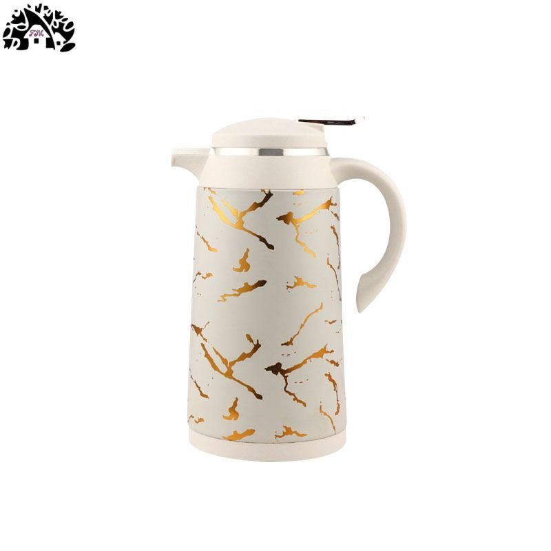 1.0L Fashion Thermal Flask Marble Design Glass Liner Water Bottle Thermos Pot Jug Vacuum Flask Iron Body Water Jugs