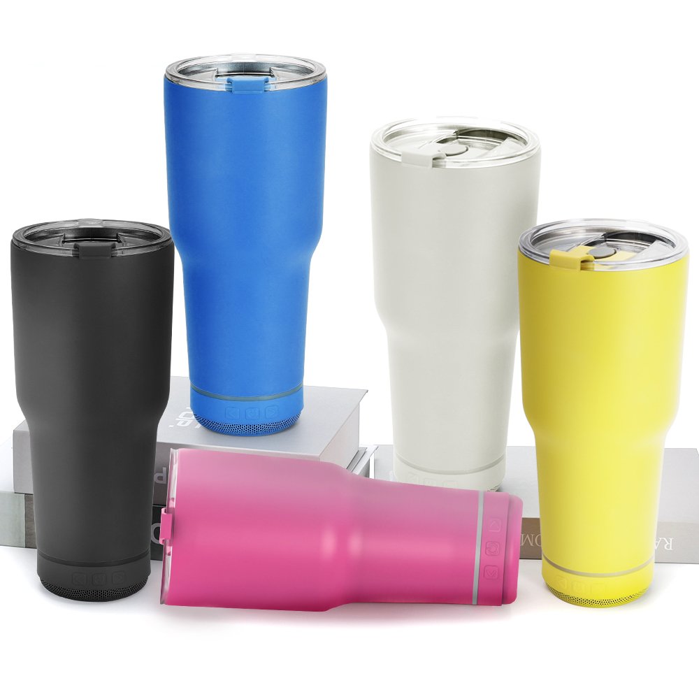 Wholesale Outdoor Travel Long-term Insulation Bluetooth Speaker Stainless Steel Music Mug