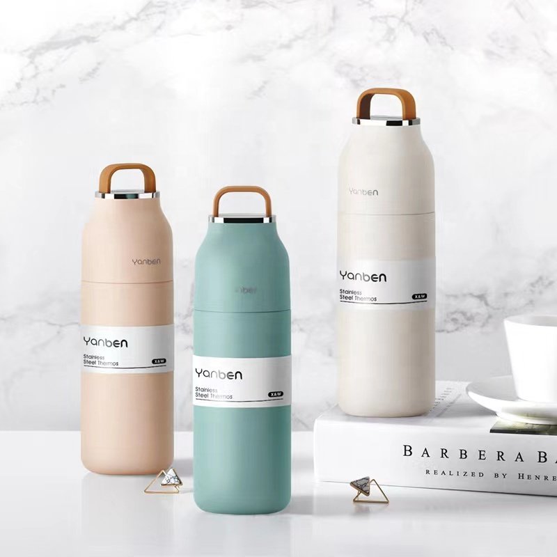 Amazon New 350ml Brand Platinum Stainless Steel Travel Vacuum Flask Insulated Water Bottles With Handle