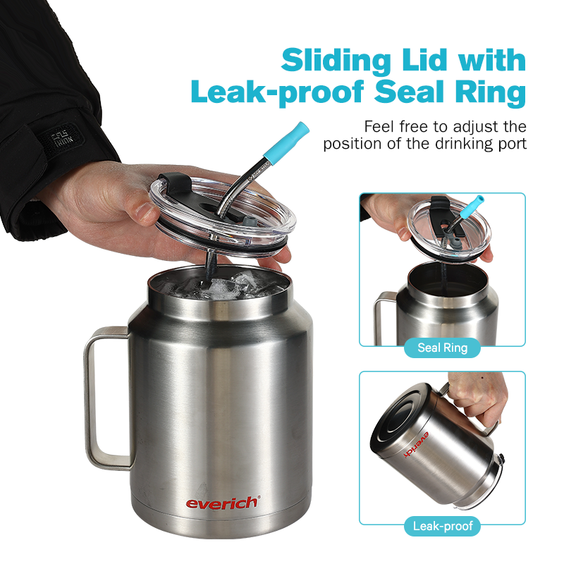 2024 new odm 30oz 40oz 50oz double wall stainless steel insulated vacuum flask fitness beer water bottle with handle