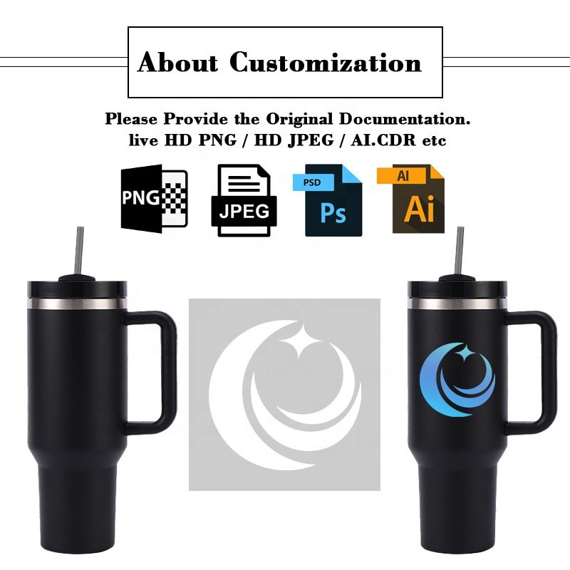 XDH713 Customizable Logo 40oz Tumbler with Handle Stainless Steel Vacuum Metal Cup Promotion Custom Adventure Travel Coffee Mug