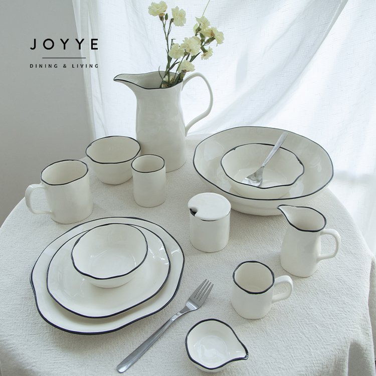 Joyye 200ml / 7oz ceramic cup plain white tea mug no handle porcelain cups