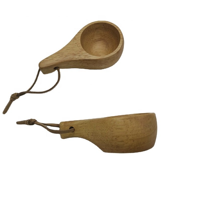 Classic Design Wooden Mug Outdoor Barbecue Small Kitchen Hiking Wine Coffee Water Cup Teacup with Hand grip for Camping Picnic