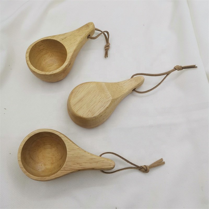 Classic Design Wooden Mug Outdoor Barbecue Small Kitchen Hiking Wine Coffee Water Cup Teacup with Hand grip for Camping Picnic