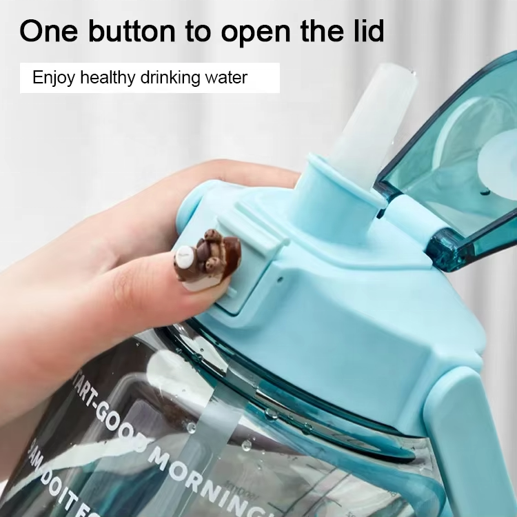 Wholesale Portable Kids Adult 2 Liter Plastic Motivational Sport Water Bottles Drink Water Bottles