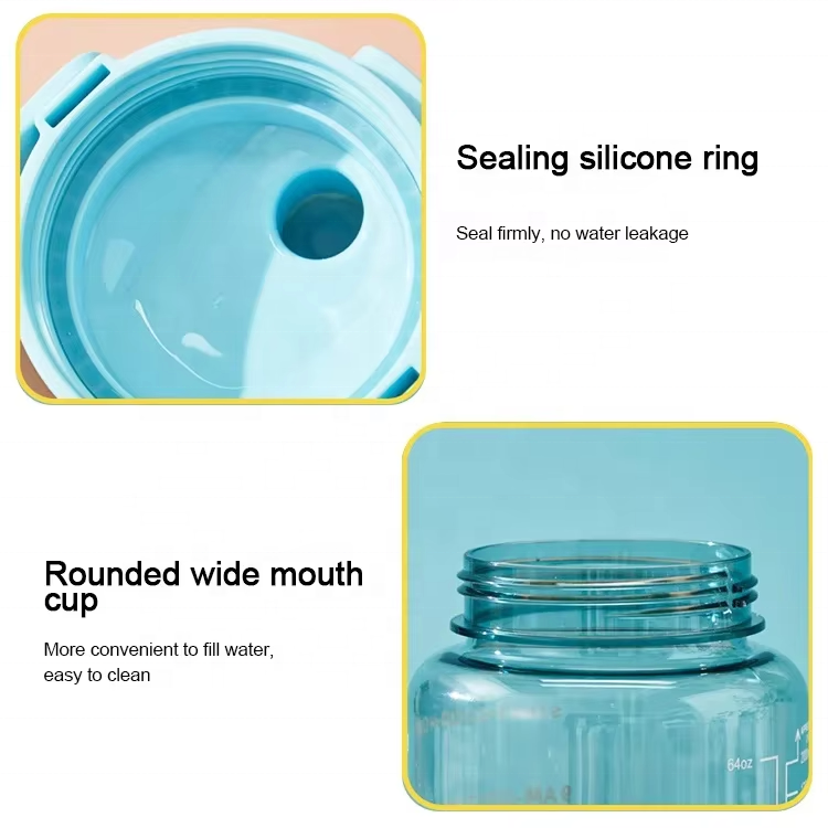 Wholesale Portable Kids Adult 2 Liter Plastic Motivational Sport Water Bottles Drink Water Bottles