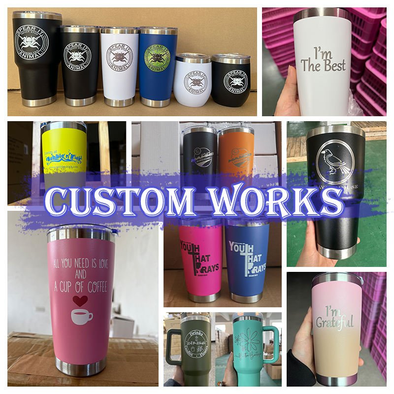 Factory coffee mug 20oz coffee mug 20oz Powder Coated Travel Tumblers Custom Tumbler Cups With Lid And Straw