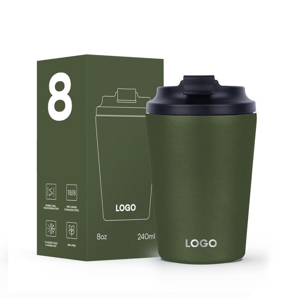 Wholesale Double Wall Stainless Steel Water Bottle BPA free Portable Mini Tumbler Insulated 8oz Coffee Mugs with Lid