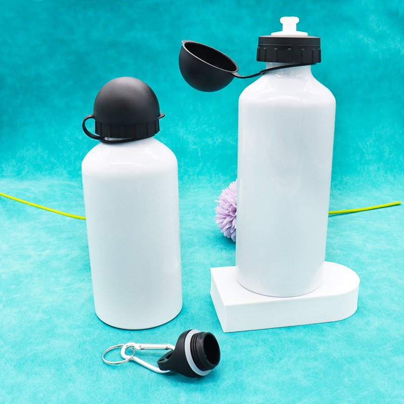 Sublimation Water Bottle Sport Bottle White 400ml 500ml 600ml Silver Single Wall Aluminum Applicable for Boiling Water Unisex