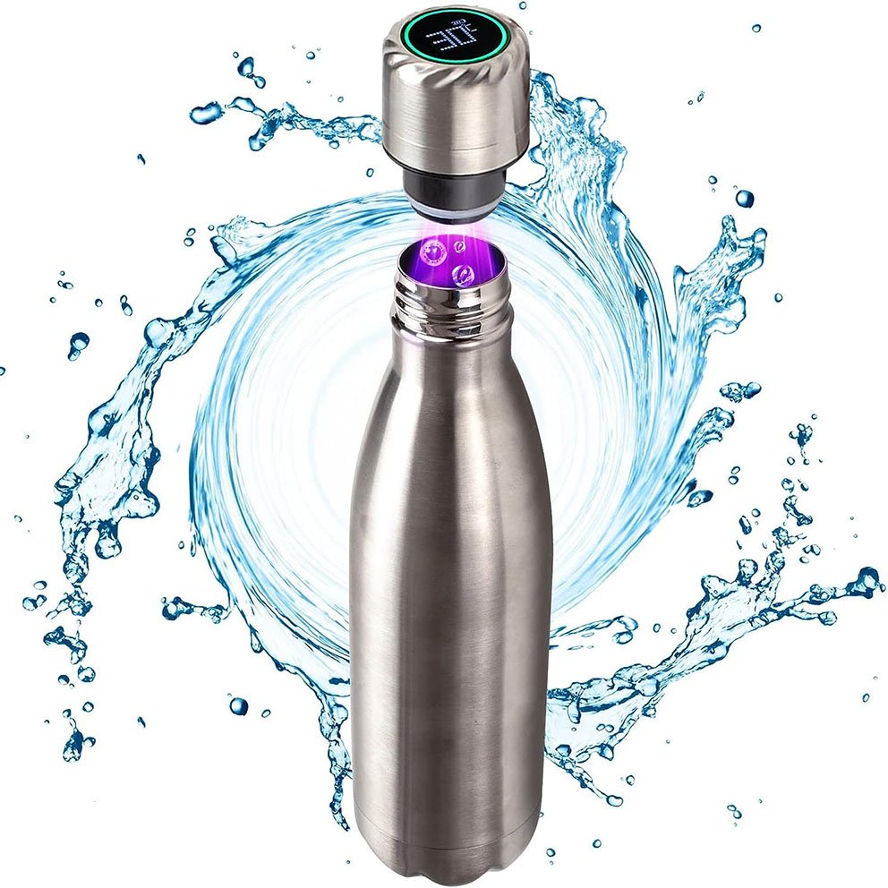 New Arrival 500 Ml UV Water Bottle Cola Shaped Stainless Steel Vacuum Flask Healthy Self-Cleaning