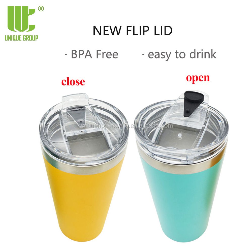 Tumbler Powder Coating Double Wall Stainless Steel New Product 2022 12oz / 16oz Creative Mugs Coffee Mug with Lid Sustainable