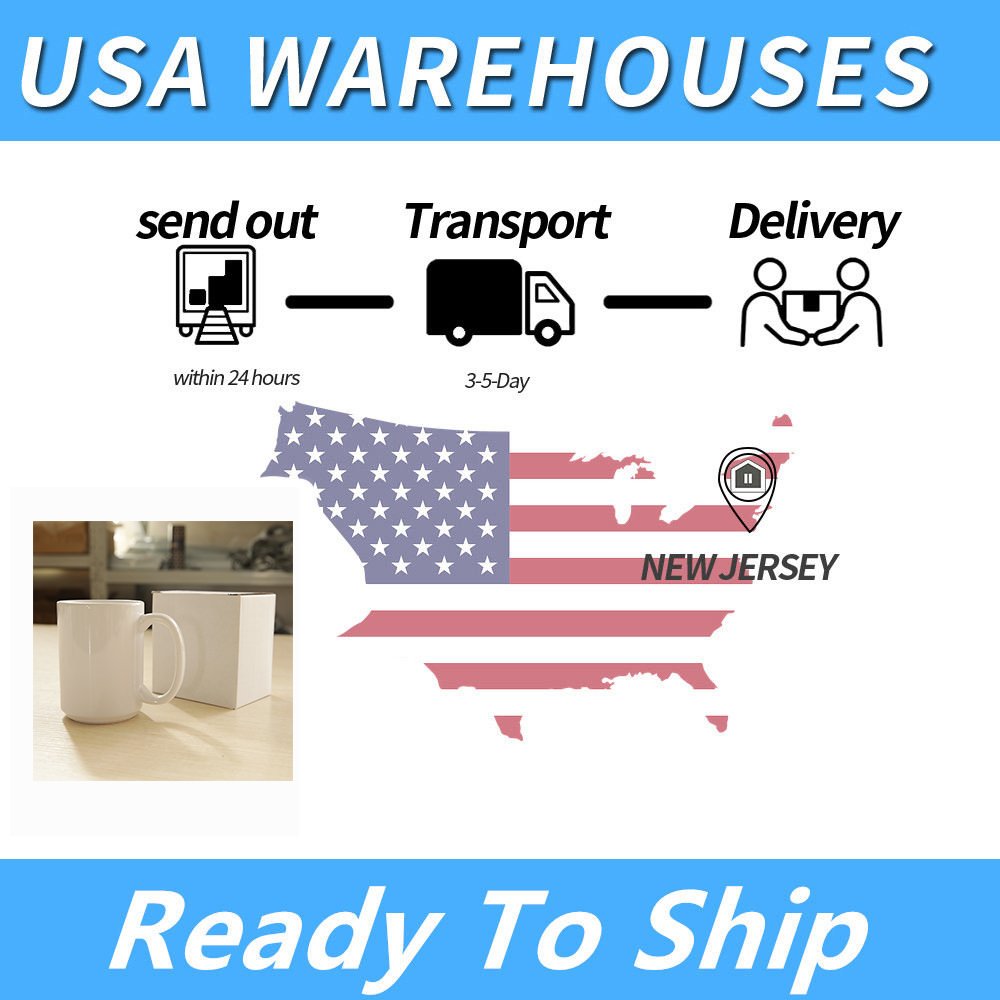 sublimation mugs 15 oz blank US WAREHOUSE with box 15oz ceramic coffee white mug 15 oz sublimation mugs