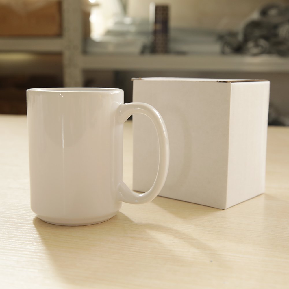 sublimation mugs 15 oz blank US WAREHOUSE with box 15oz ceramic coffee white mug 15 oz sublimation mugs
